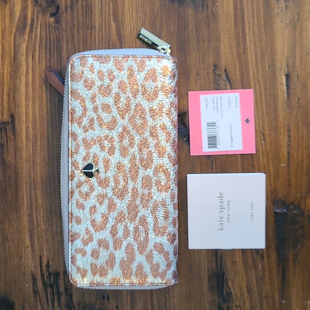 Kate Spade metallic leopard slim continental Wallet